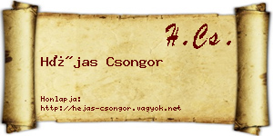 Héjas Csongor névjegykártya